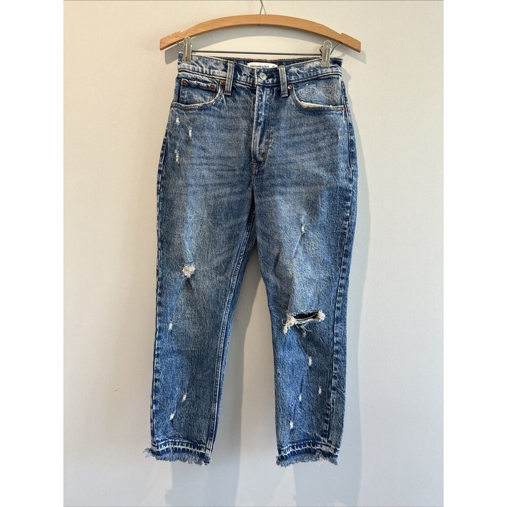 Abercrombie & Fitch Jeans Women’s Size 0 Short The Mom High Rise Distressed
